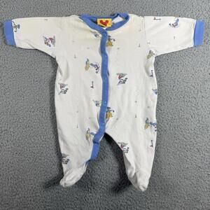 Vintage 90s Disney Mickey And Co Baby Infant Romper Pajamas Size 0-3 Months